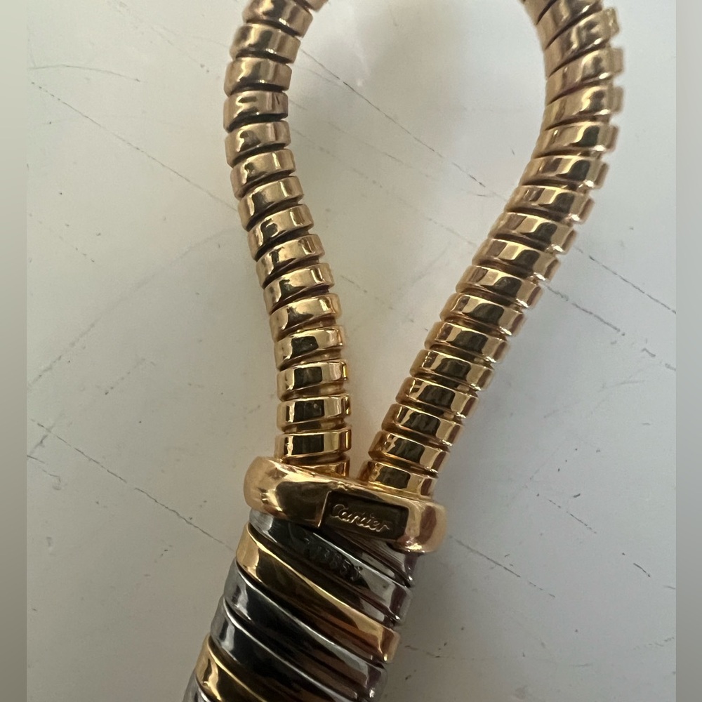 Cartier Two-Tone Tubogas Hercules Knot Quartz Necklace